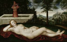 Nymph lying by her fountain (Lucas Cranach the Elder) - Muzeo.com