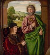 Pierre II, sire de Beaujeu, duc de Bourbon (1439-1503), présenté par saint Pierre (Jean Hey) - Muzeo.com