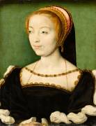 Portrait présumé de Louise de Rieux, dame d'Ancenis (avec cadre) (Corneille de Lyon) - Muzeo.com