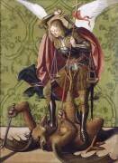 Saint Michel terrassant le démon (Josse Lieferinxe) - Muzeo.com