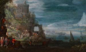 Seascape and the casting out of demons (Jan Brueghel the Elder) - Muzeo.com