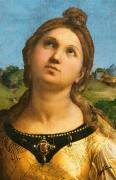 St. Cecilia surrounded by St. Paul, St. John the Evangelist, St. Augustine and Mary Magdalene (detail) (Raffaello) - Muzeo.com