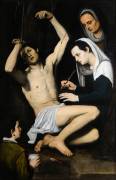St Sebastian Tended by the Holy Women (Italian School) - Muzeo.com