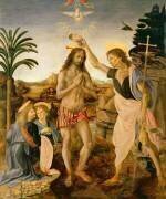 The Baptism of Christ by John the Baptist (Leonardo da Vinci) - Muzeo.com