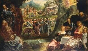 The worship of the golden calf (Tintoretto) - Muzeo.com