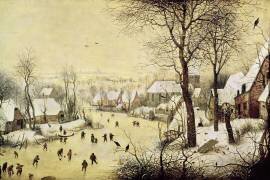 Winter Landscape with Skaters and a Bird Trap (Pieter Brueghel the Elder) - Muzeo.com
