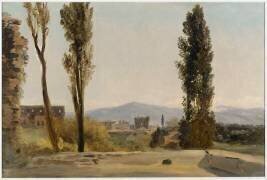 A la villa Farnèse : les trois peupliers et le Mont Latium (Pierre Henri de Valenciennes) - Muzeo.com