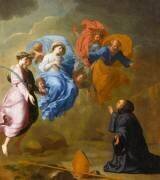 Apparition de la Vierge accompagnée de sainte Agnès et de sainte Thècle à saint Martin (Eustache Le Sueur) - Muzeo.com
