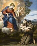 Apparition de la Vierge à l'Enfant à Saint François d'Assise (Le Dominiquin) - Muzeo.com