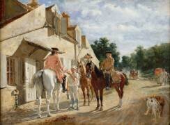 Au Tourne-bride, dit aussi Tournebride en forêt de Saint-Germain (Jean-Louis-Ernest Meissonier) - Muzeo.com