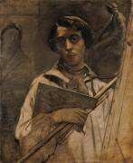 Autoportrait de l'artiste tenant une palette (Théodore Chasseriau) - Muzeo.com