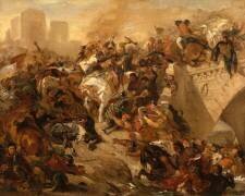 Bataille de Taillebourg gagnée par Saint Louis (21 juillet 1242) (Eugène Delacroix) - Muzeo.com