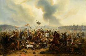 Bataille engagée par le sultan Kilij-Arslan contre les croisés assiégeant la ville de Nicée en 1097 (Henri Serrur) - Muzeo.com