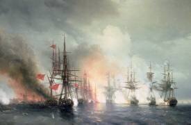 Bataille navale russo-turque de Sinop le 18 novembre 1853 (Ivan Aivazovsky) - Muzeo.com
