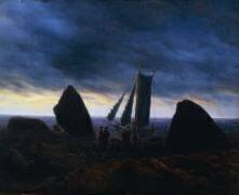 Bateau de pêche entre les rochers sur la plage de la mer Baltique (Caspar David Friedrich) - Muzeo.com