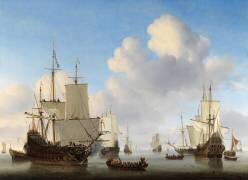 Bateaux Flamands sur une Mer Calme (Willem van de Velde le Jeune) - Muzeo.com