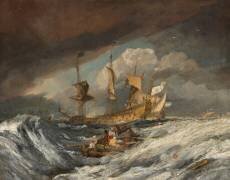 Bateaux transportant des ancres aux hommes de guerre néerlandais (Joseph Mallord William Turner) - Muzeo.com