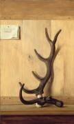 Bois du cerf bizarre sur un fond de planches (Jean-Baptiste Oudry) - Muzeo.com