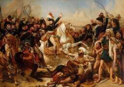 Bonaparte haranguant l'armée avant la bataille des Pyramides, 21 juillet 1798 (Antoine-Jean Gros) - Muzeo.com
