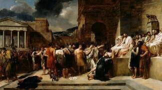 Brutus condamnant ses fils à mort (Guillaume Guillon Lethière) - Muzeo.com