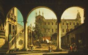 Caprice avec l'Ecole de San Marco, Venise, depuis le Palais Grifalconi-Loredan (Canaletto) - Muzeo.com