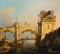 Caprice avec une arcade renaissance en ruines (Canaletto) - Muzeo.com