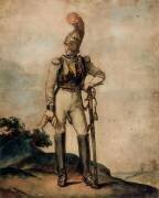 Carabinier en pied dans un paysage (Théodore Géricault) - Muzeo.com