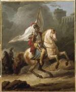 Cavalier en armure tenant un drapeau (Carle Vernet) - Muzeo.com