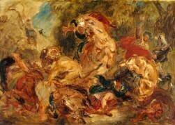Chasse aux lions, esquisse (Eugène Delacroix) - Muzeo.com