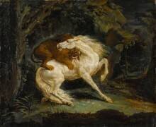 Cheval attaqué par un lion (Théodore Géricault) - Muzeo.com