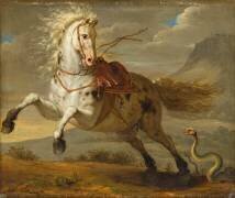 Cheval effrayé par un serpent (Benigne Gagneraux) - Muzeo.com