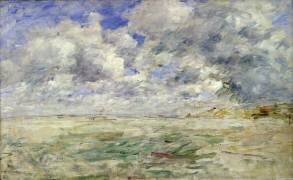 Ciel orageux au-dessus de la plage de Trouville (Eugène Boudin) - Muzeo.com