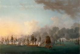 Combat naval à la hauteur de Louisbourg (île du Cap-Breton au Canada) (Auguste-Louis de Rossel) - Muzeo.com