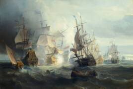 Combat naval à l'embouchure du Texel , 21 août 1673 (Théodore Gudin) - Muzeo.com