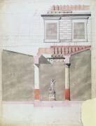 Conception de l'atrium du palais pompéien du prince Napoléon III (Ecole Française) - Muzeo.com