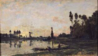 Coucher de soleil sur l'Oise (Charles-François Daubigny) - Muzeo.com