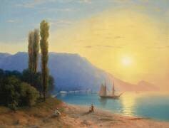 Coucher de soleil sur Yalta en Crimée (Ivan Aivazovsky) - Muzeo.com