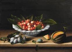 Coupe de cerises, prunes et melon (Louise Moïllon) - Muzeo.com