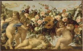 Cupids and Flower Garlands (Carlo Maratta) - Muzeo.com