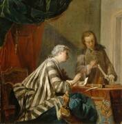 Dame cachetant une lettre (Jean Siméon Chardin) - Muzeo.com