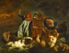 Dante et Virgile aux enfers dit aussi La barque de Dante (Eugène Delacroix) - Muzeo.com