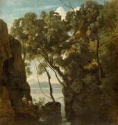 Décor d'une salle de bains dans la maison de François Parfait Robert à Mantes (Jean-Baptiste Camille Corot) - Muzeo.com