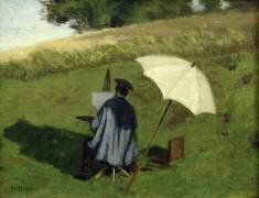Désir Dubois peignant en plein air (Constant Dutilleux) - Muzeo.com