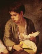 Détail de deux enfants mangeant un melon et des raisins (Bartolomé Esteban Murillo) - Muzeo.com