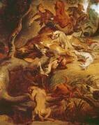 Détail de la chasse au sanglier (Eugène Delacroix) - Muzeo.com