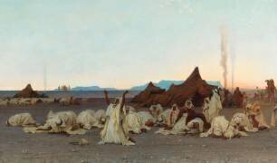 Détail de Prière du soir dans le Sahara (Gustave Guillaumet) - Muzeo.com