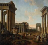 Des figures au milieu d'un capriccio de ruines (Giovanni Paolo Pannini) - Muzeo.com