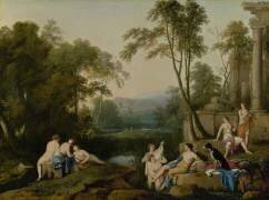 Diane et ses nymphes dans un paysage (Laurent de La Hyre) - Muzeo.com