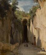 Entrée de la grotte du Pausillippe à Naples (François Antoine Léon Fleury) - Muzeo.com
