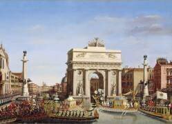 Entrée de l'Empereur en gondole sur le Grand Canal (Giuseppe Borsato) - Muzeo.com